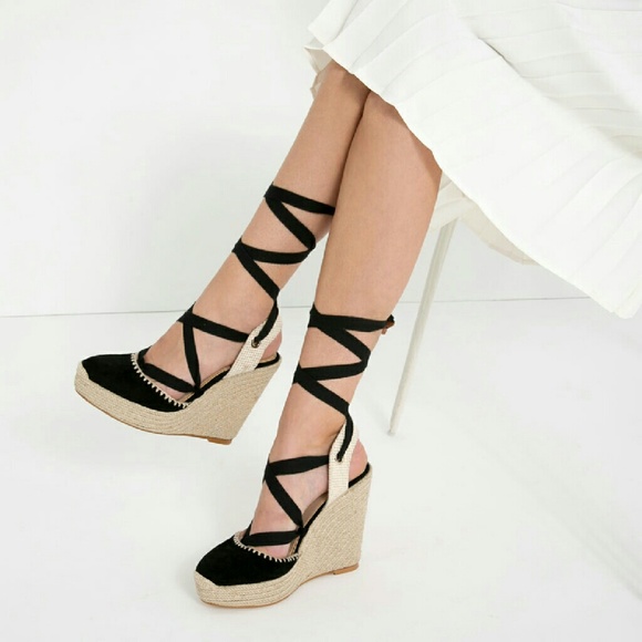 Zara lace up wedges (1485) - Picture 1 of 6